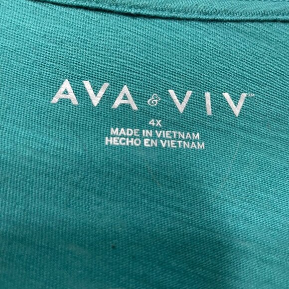 Ava & Viv Layered Lace Detailed Top Green Blouse Plus Size 4x u - Picture 5 of 7